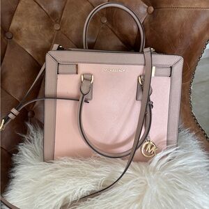 Michael Kors Blush Pink and Chocolate Satchel